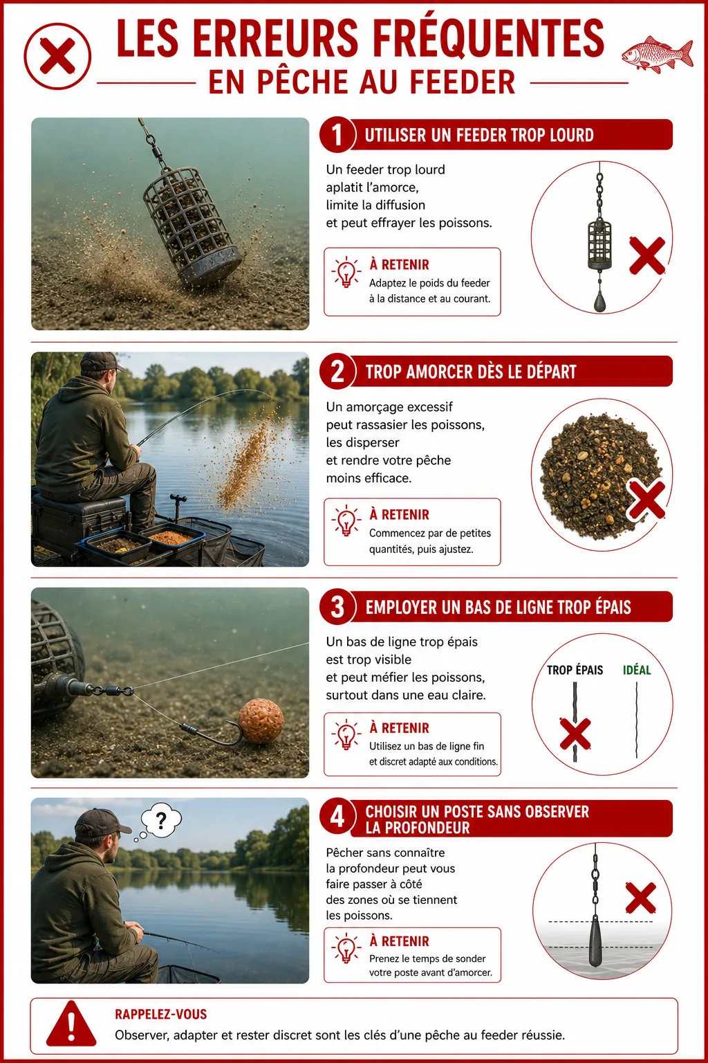 Principales erreurs commises lors de la pratique de la pêche au feeder