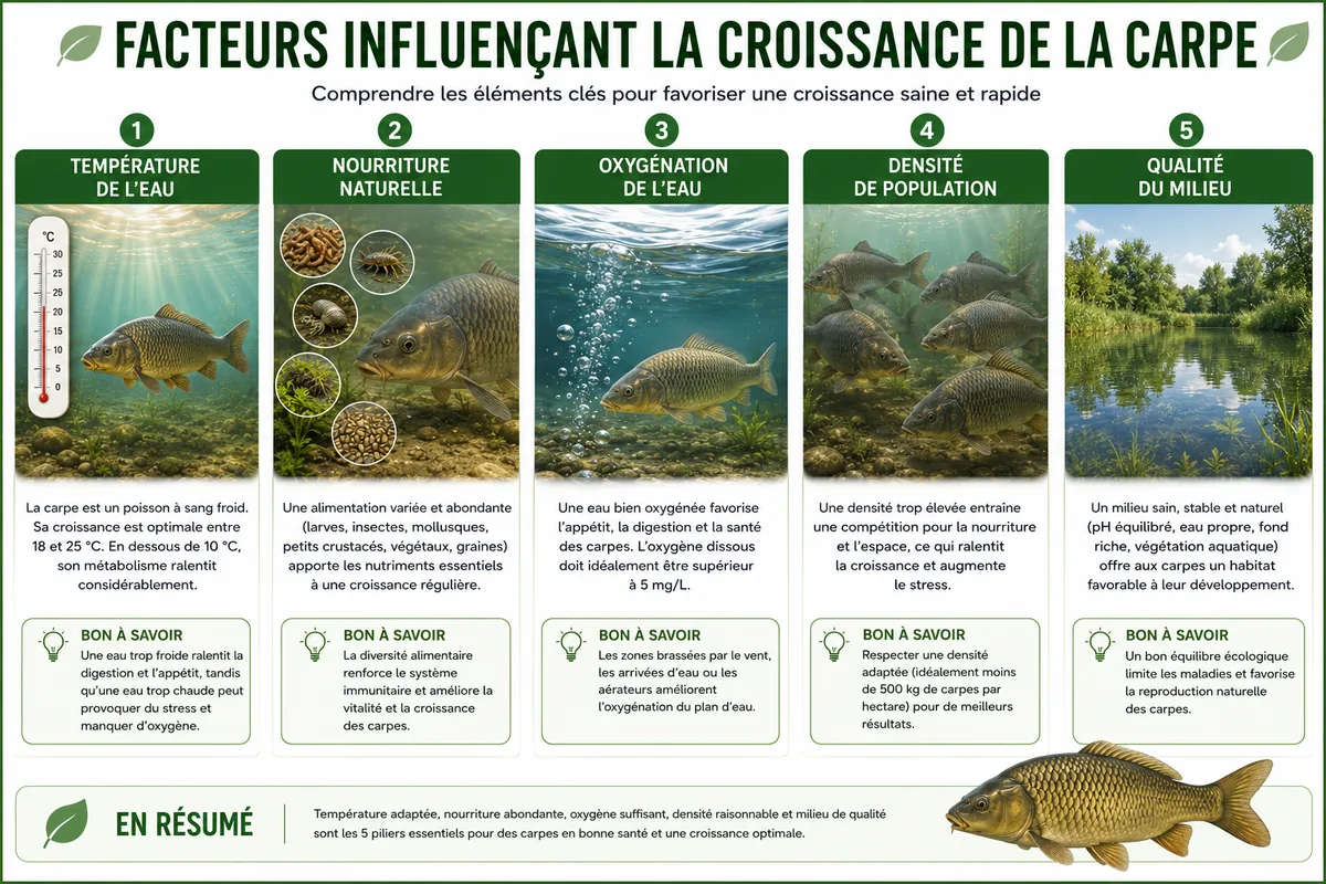 Principaux facteurs influençant la croissance naturelle de la carpe commune