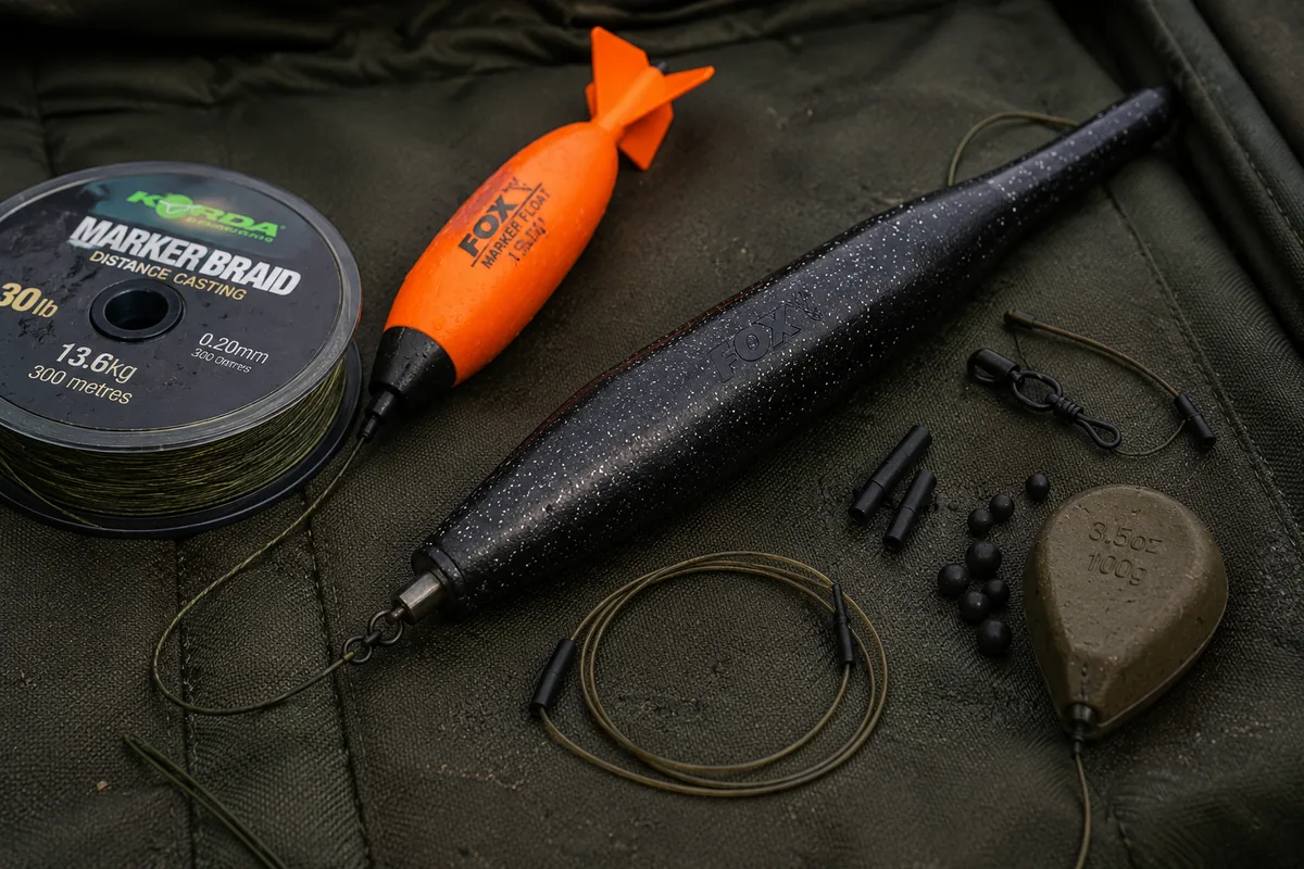 Plomb sondeur flotteur marker et accessoires spécialisés pour analyser un poste de pêche
