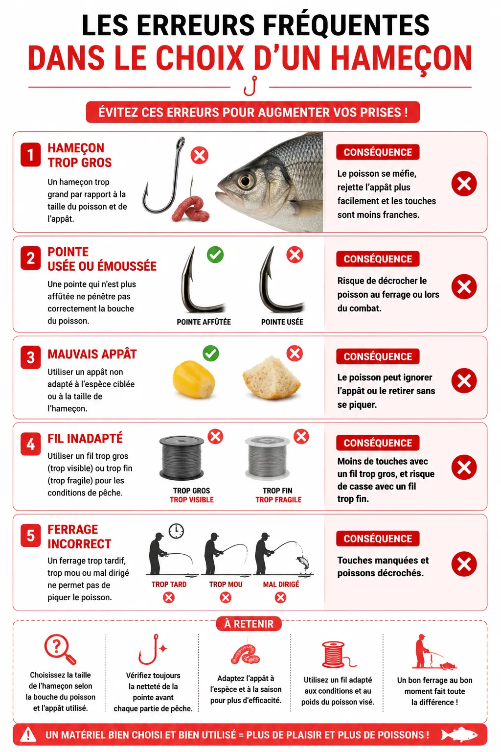 Principales erreurs à éviter lors du choix d’un hameçon de pêche