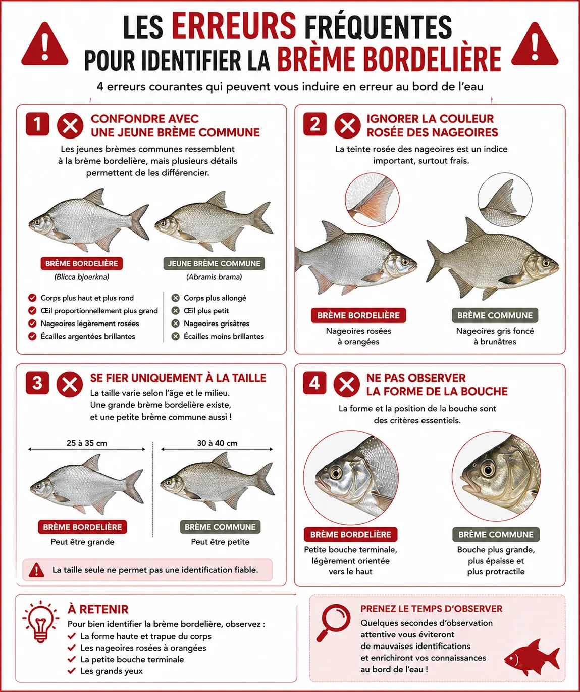 Erreurs fréquentes pour identifier correctement une brème bordelière